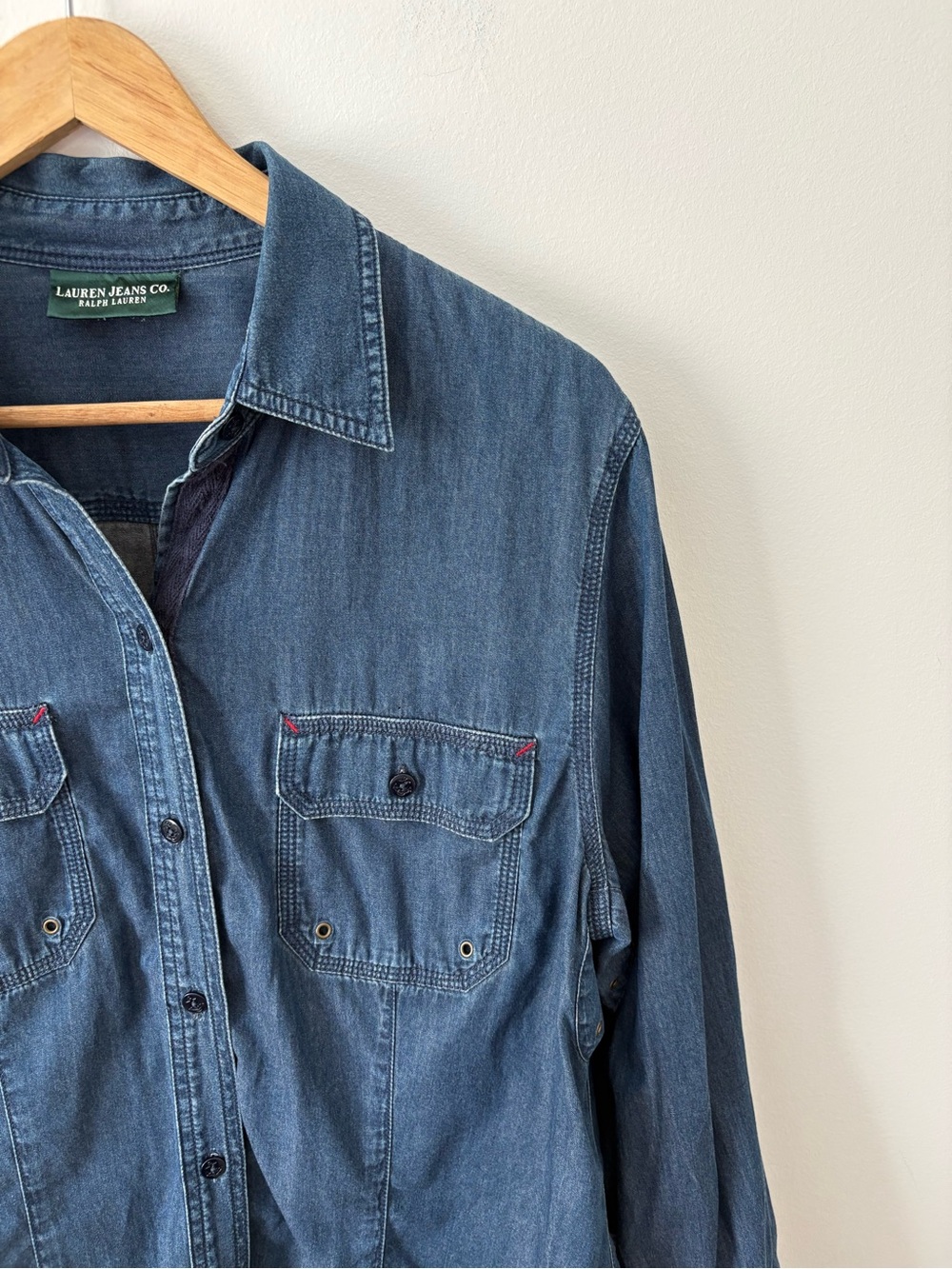 Vintage Lauren Jeans Co. Ralph Lauren Denim Shirt Western Classic Quiet Luxury - Picture 4 of 9